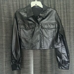 Cropped Leather Jacket